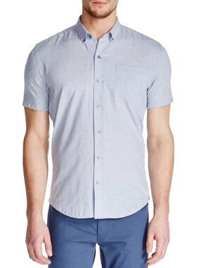 W.R.K Reworked Heather Light Blue Short Sleeve Shirt/8194